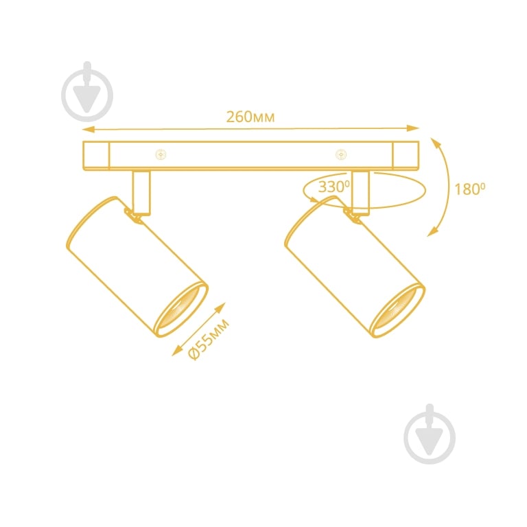 Светильник точечный LightMaster 35 Вт GU10 черный с серебристым LightMaster MLT101-2 MR16/GU1 - фото 4