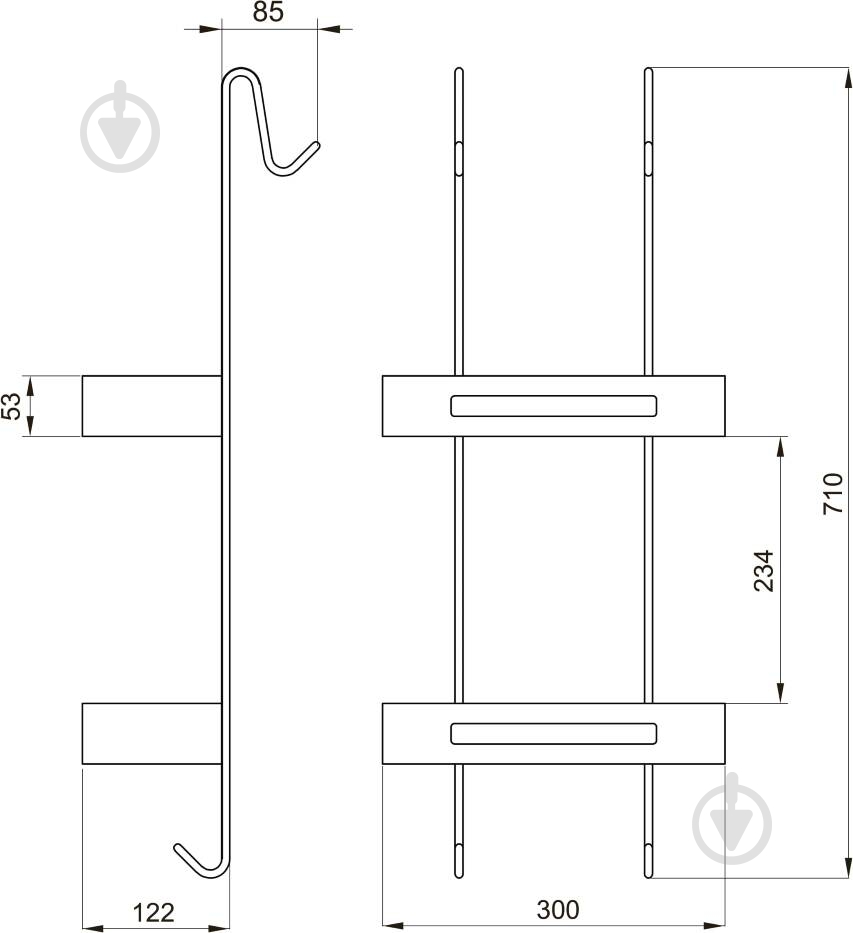 Полка Eger навесная 555-01 - фото 2 Полка Eger навесная 555-01 - фото 2