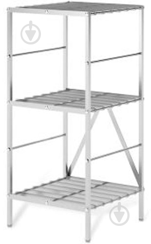 Стеллаж 965x420x384 мм Aluint серый металл полки 3 шт. крашенный - фото 1