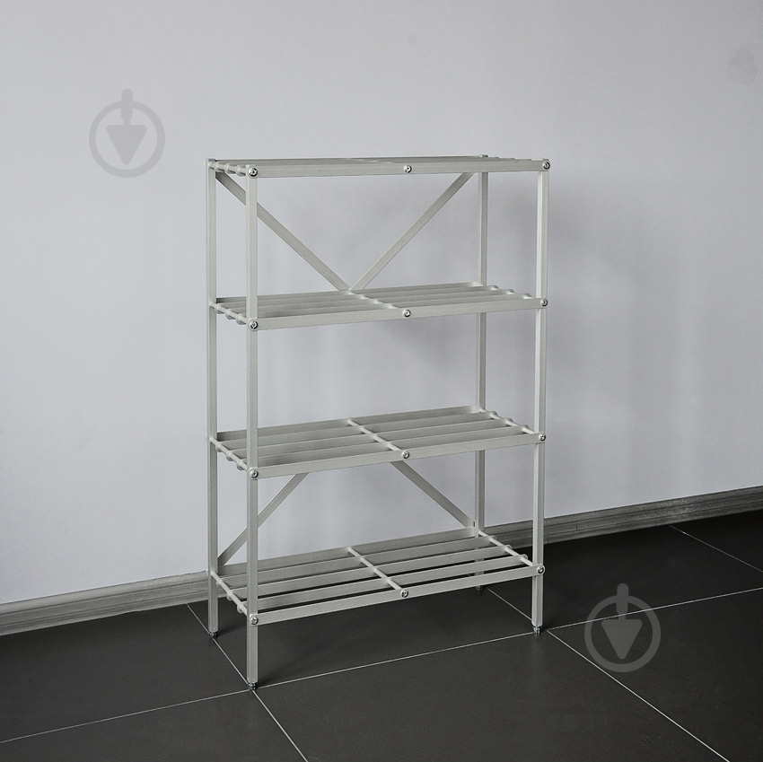 Стеллаж 1365x420x384 мм Aluint серый металл полки 4 шт. крашенный - фото 2 Стеллаж 1365x420x384 мм Aluint серый металл полки 4 шт. крашенный - фото 2