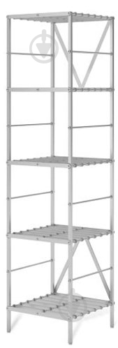 Стеллаж 1765x420x384 мм Aluint серый металл полки 5 шт. крашенный - фото 1