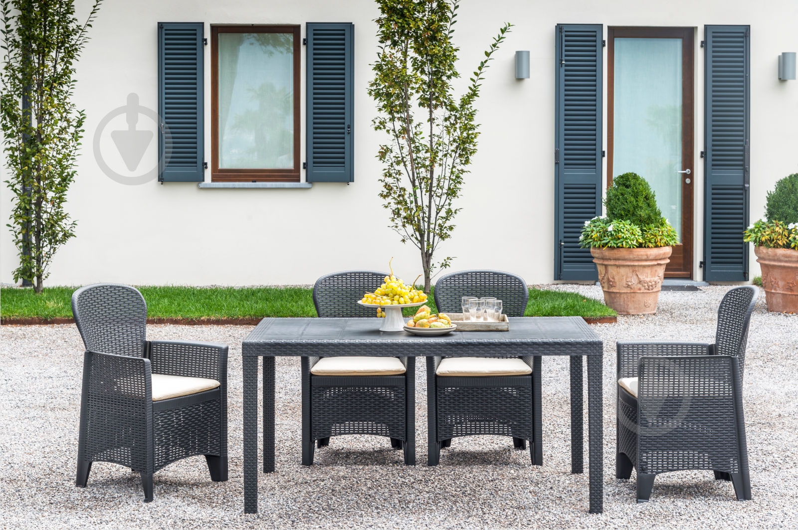 Кресло пластиковое ProGarden антрацит з подушкою 89x58x60 см антрацит - фото 4 Кресло пластиковое ProGarden антрацит з подушкою 89x58x60 см антрацит - фото 4