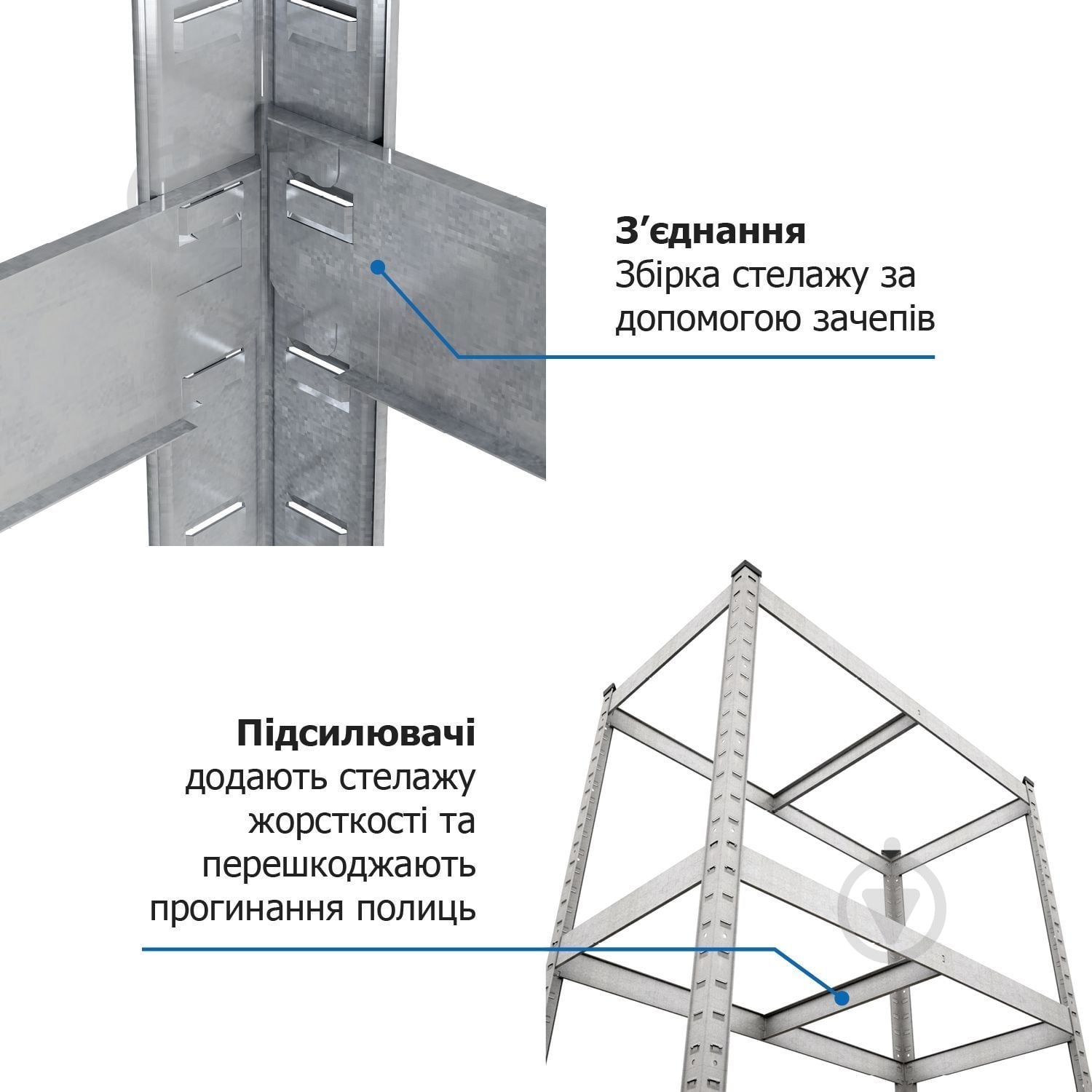 Стеллаж 2000x1000x600 мм Меткас Бюджет серый МДФ полки 5 шт. цинкованный - фото 7