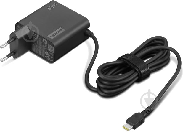 Адаптер Lenovo 65W USB-C Wall черный (4X21L54610) - фото 1