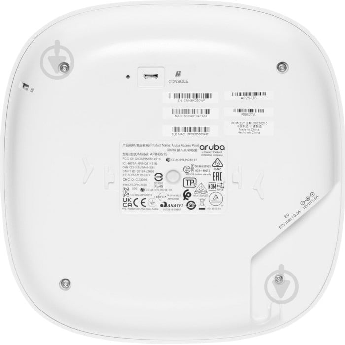 Точка доступа ARUBA BY HPE Wi-Fi AP25 (R9B28A) - фото 4 Точка доступа ARUBA BY HPE Wi-Fi AP25 (R9B28A) - фото 4