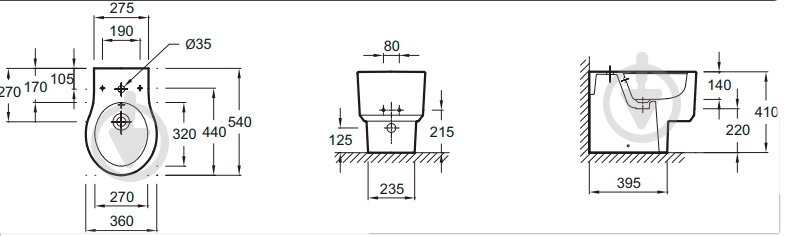 Биде Jacob Delafon Formilia E4794-00 - фото 2