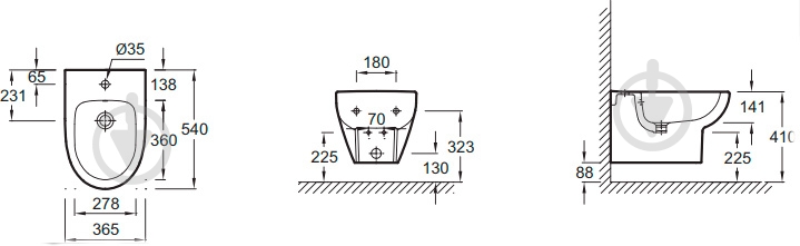 Биде подвесное Jacob Delafon Odeon Up Е4765-00 - фото 2