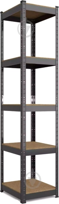 Стелаж 1800x400x400 мм Меткас Бюджет антрацит МДФ полиці 5 шт. фарбований - фото 1