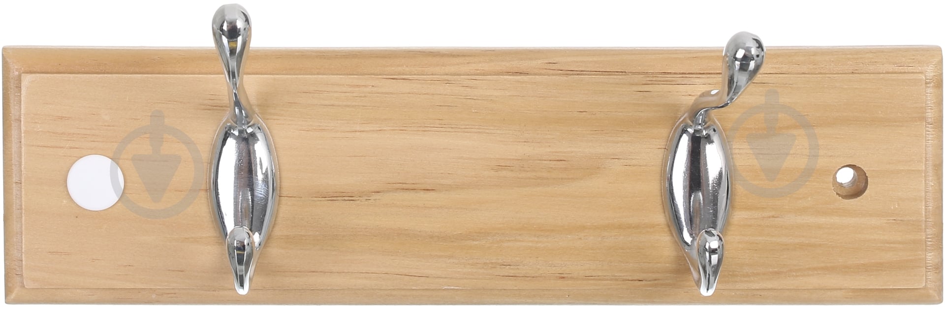 Вешалка для одежды настенная с 2 крючками 250x70x15 мм сосна - фото 1