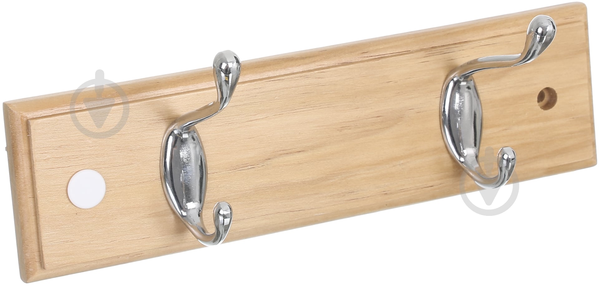 Вешалка для одежды настенная с 2 крючками 250x70x15 мм сосна - фото 2