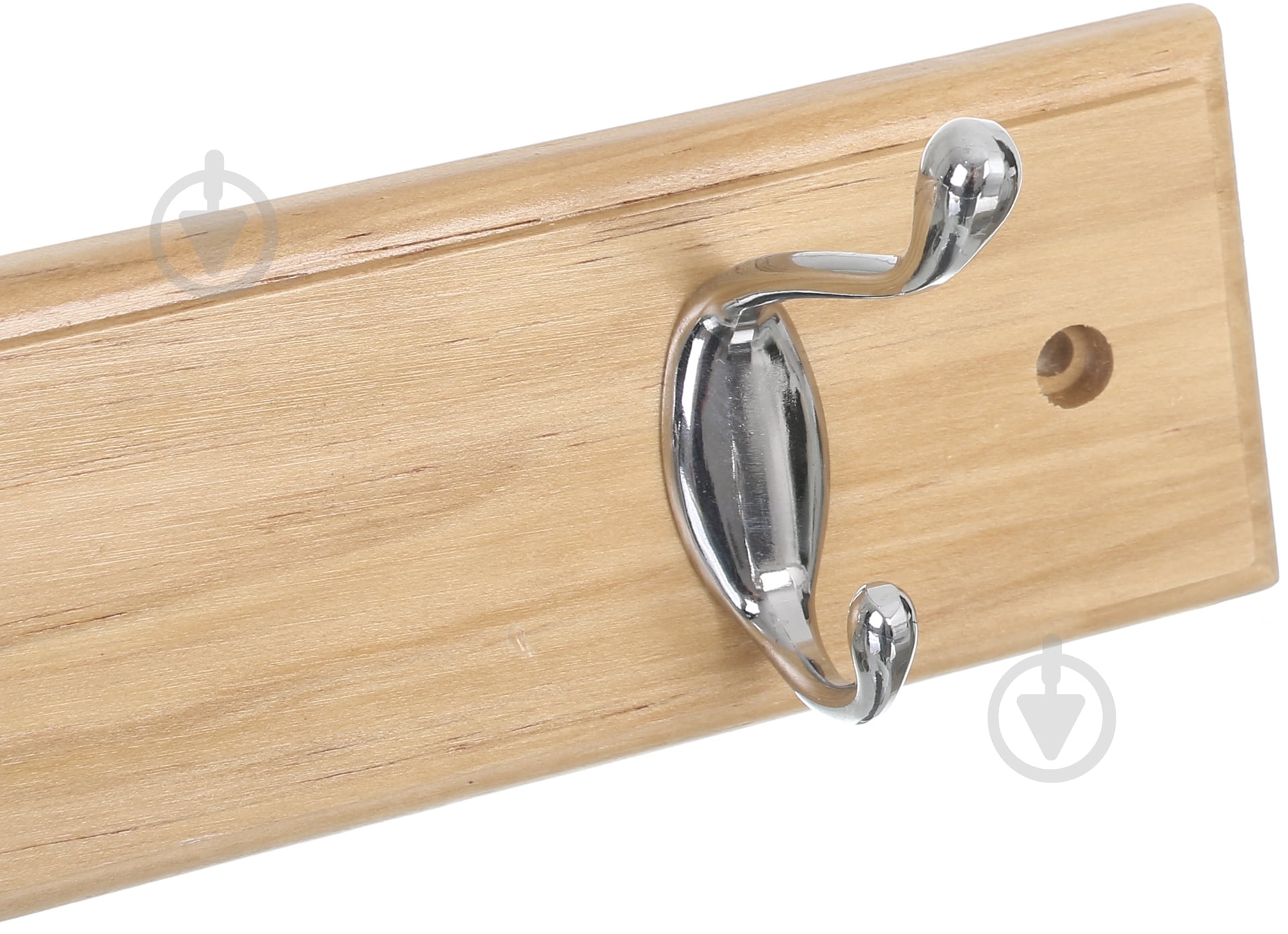 Вешалка для одежды настенная с 2 крючками 250x70x15 мм сосна - фото 3