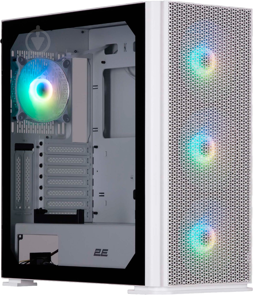 Корпус 2E Vertex Tempered Glass без БП (2E-GI01W) white - фото 1