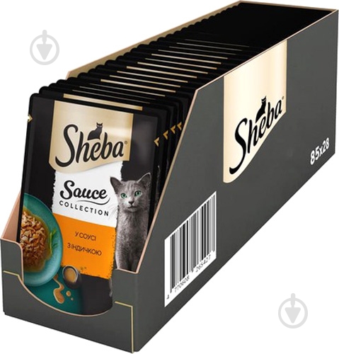 Корм влажный для котов Sheba Sauce Collection с индейкой в соусе 28 шт. 85 г - фото 1