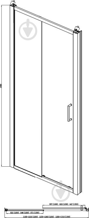 Душевые двери Bravat Black Line 120х200 - фото 4