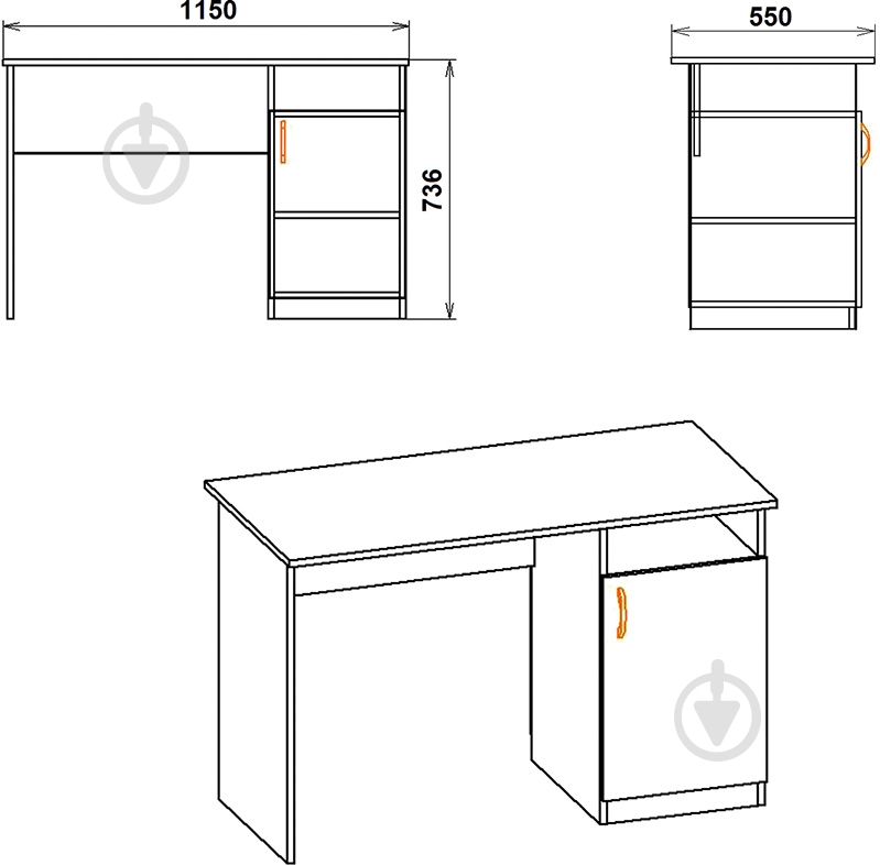 Стол письменный Компанит Ученик венге - фото 2 Стол письменный Компанит Ученик венге - фото 2