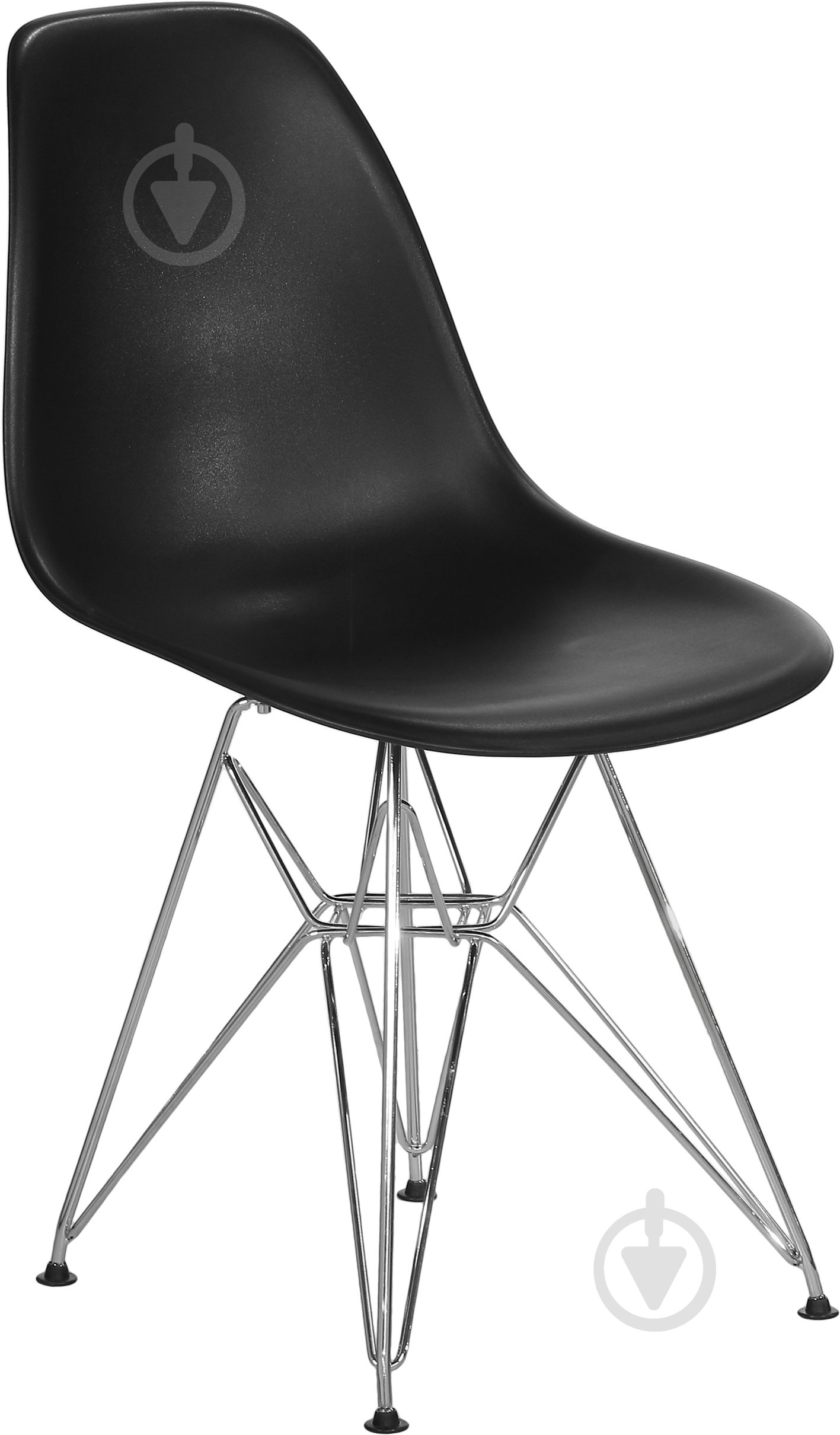 Стілець обідній з підлокітниками HF АС-016 чорний хром/чорний - фото 1