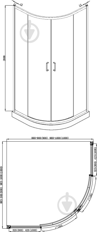 Душевая кабина Bravat Black Line 90х90 - фото 5