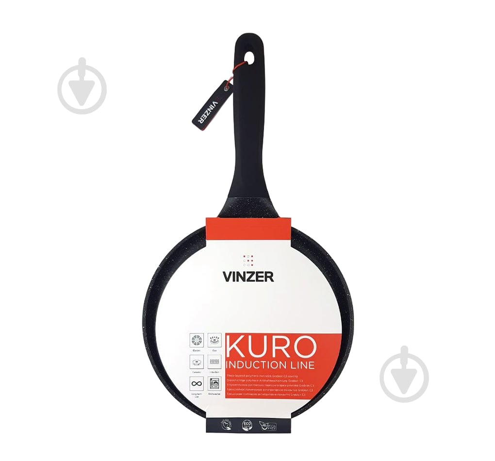 Сковорода для млинців Vinzer 24 cм Kuro Induction Line 50423 - фото 2