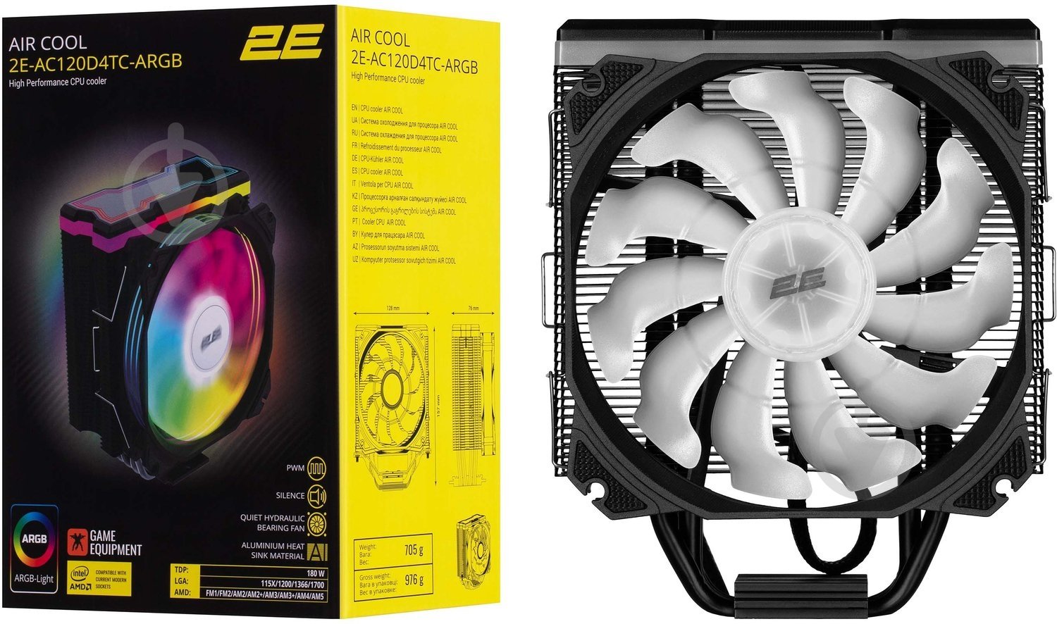 Процессорный кулер 2E (2E-AC120D4TC-ARGB) - фото 16 Процессорный кулер 2E (2E-AC120D4TC-ARGB) - фото 16