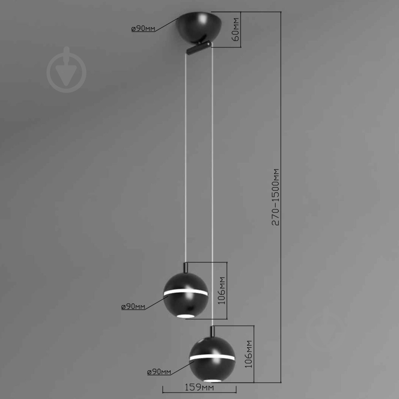 Светильник подвесной Emotion_20.13 2700К 8,4 Вт /MR11 черный NB 90/2-P-R9005-W - фото 4 Светильник подвесной Emotion_20.13 2700К 8,4 Вт /MR11 черный NB 90/2-P-R9005-W - фото 4
