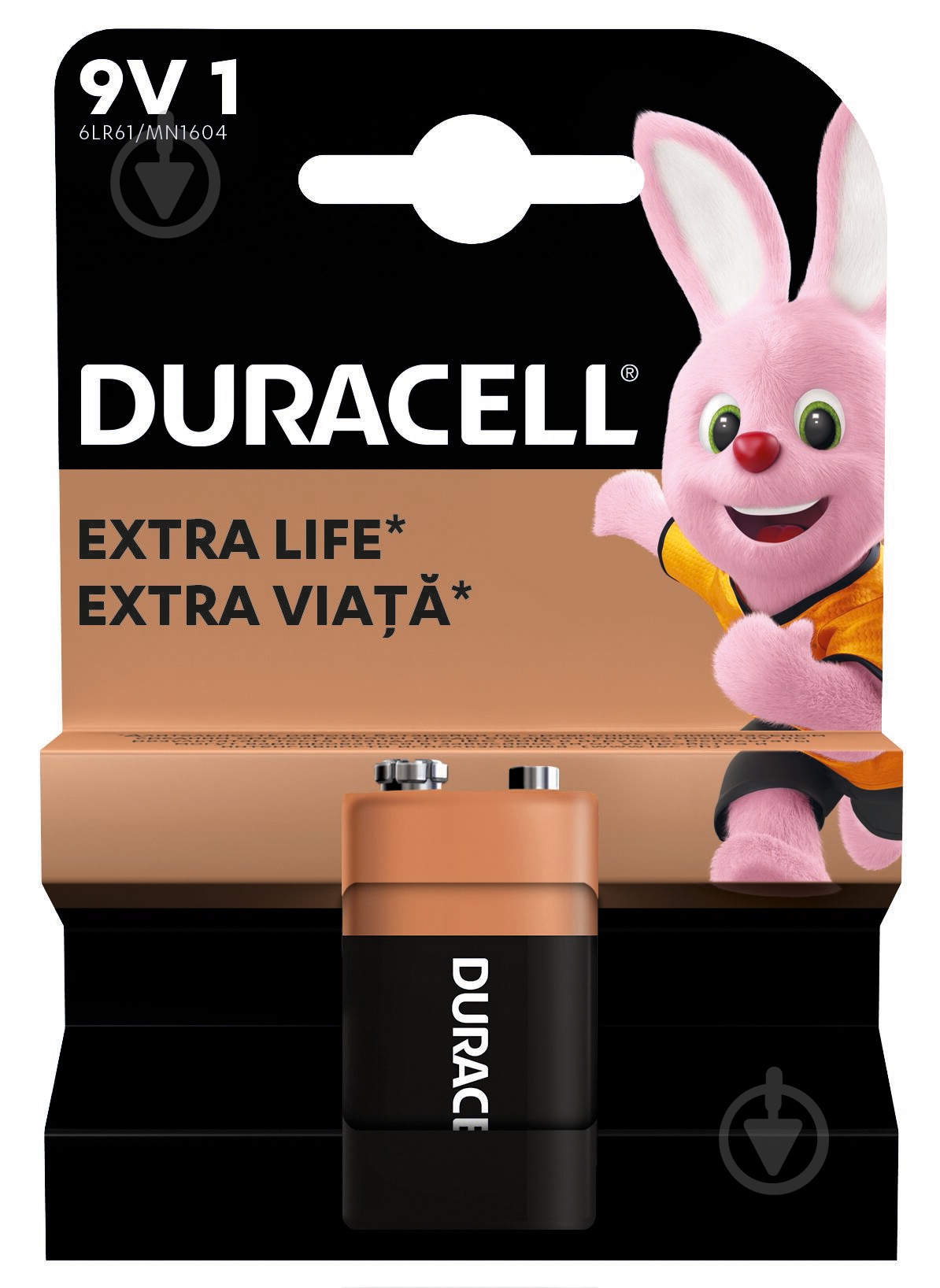 Батарейка лужна Duracell 9V PP3 (крона) 1 шт. (81381920) - фото 2