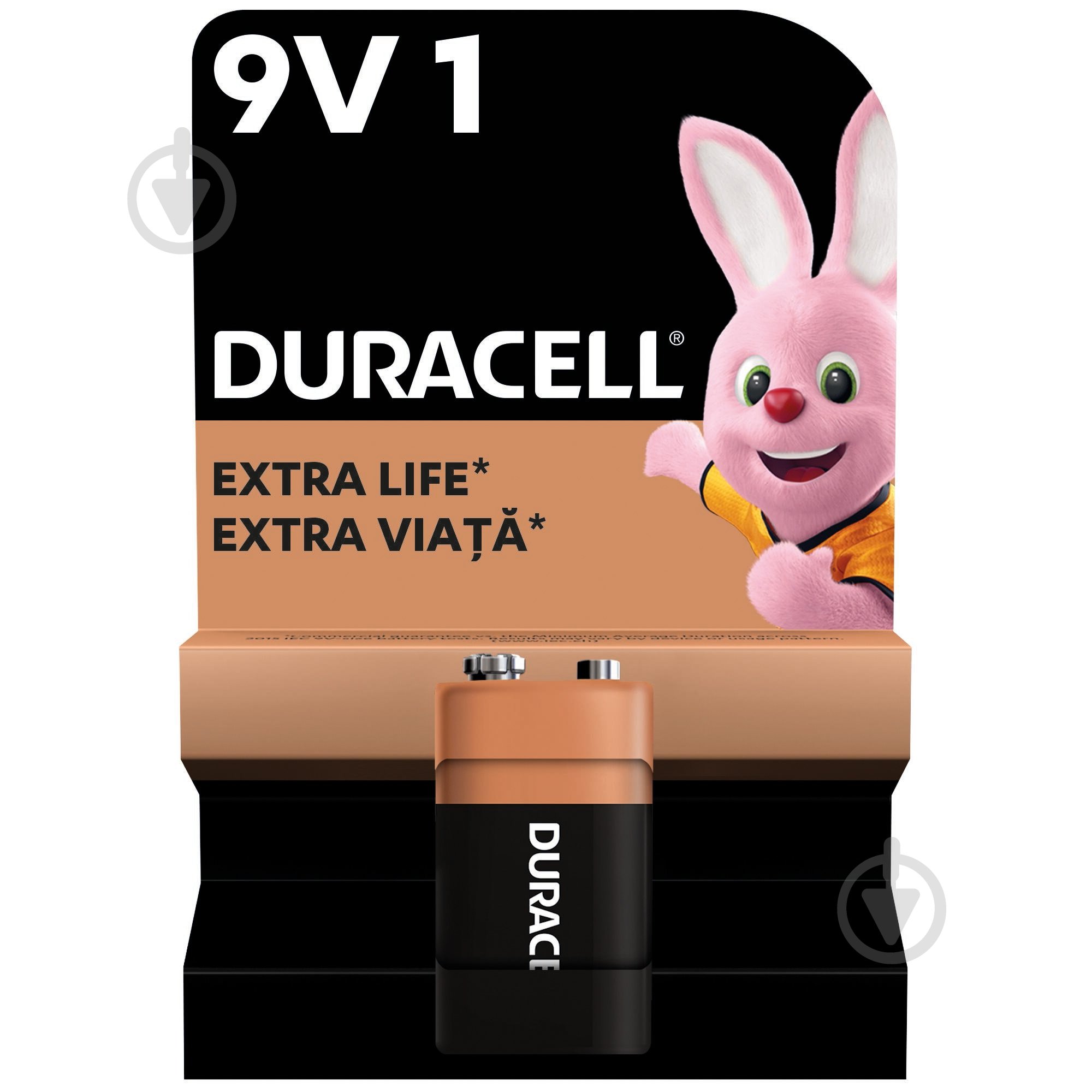 Батарейка лужна Duracell 9V PP3 (крона) 1 шт. (81381920) - фото 1