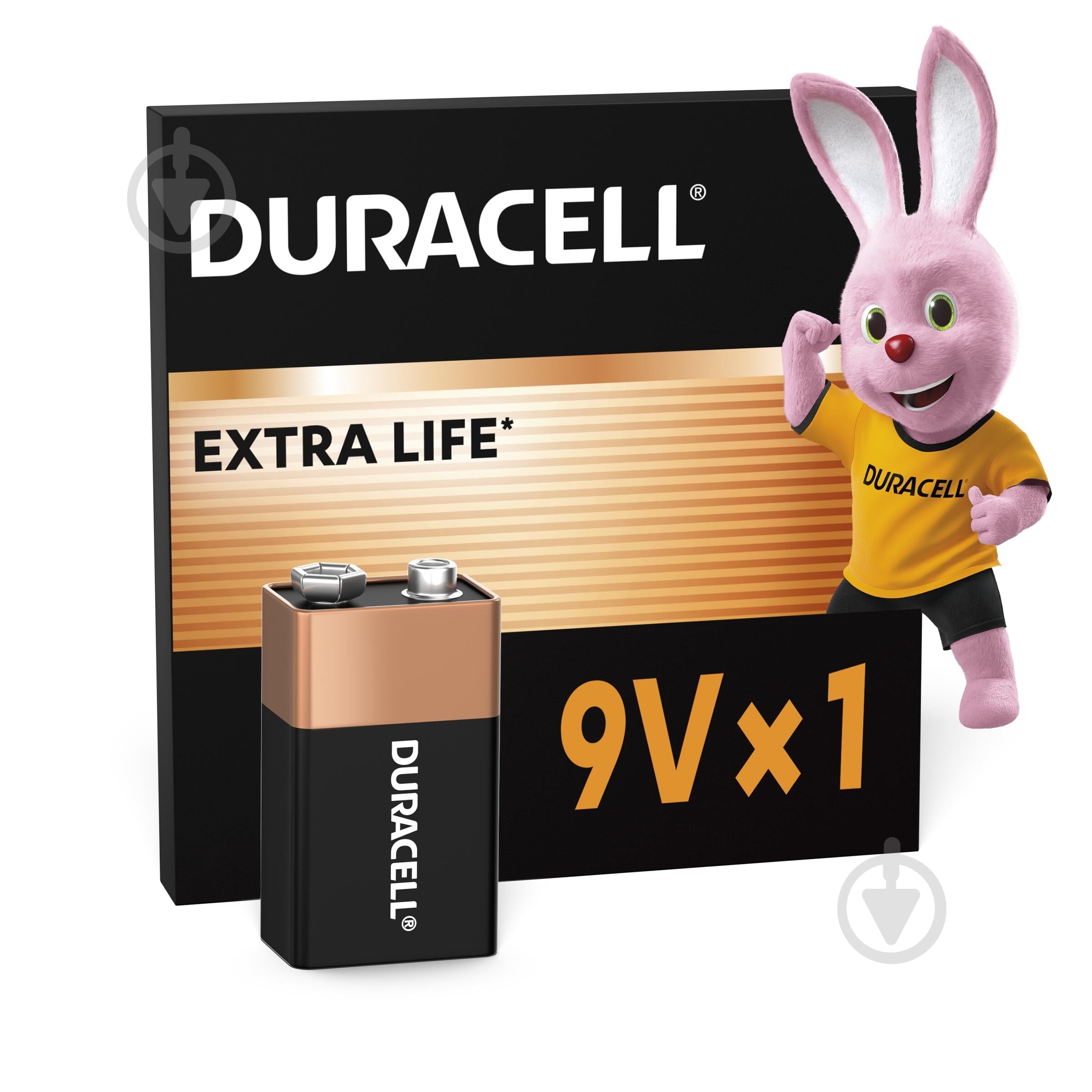 Батарейка щелочная Duracell 9V PP3 (крона) 1 шт. (81381920) - фото 1