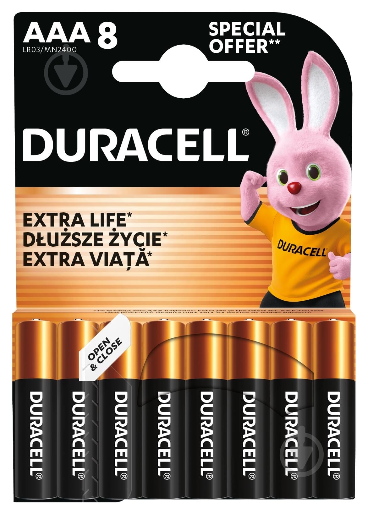 Батарейки щелочные Duracell LR03 MN2400 AAA (мизинчиковые) 8 шт. (81417099) - фото 2