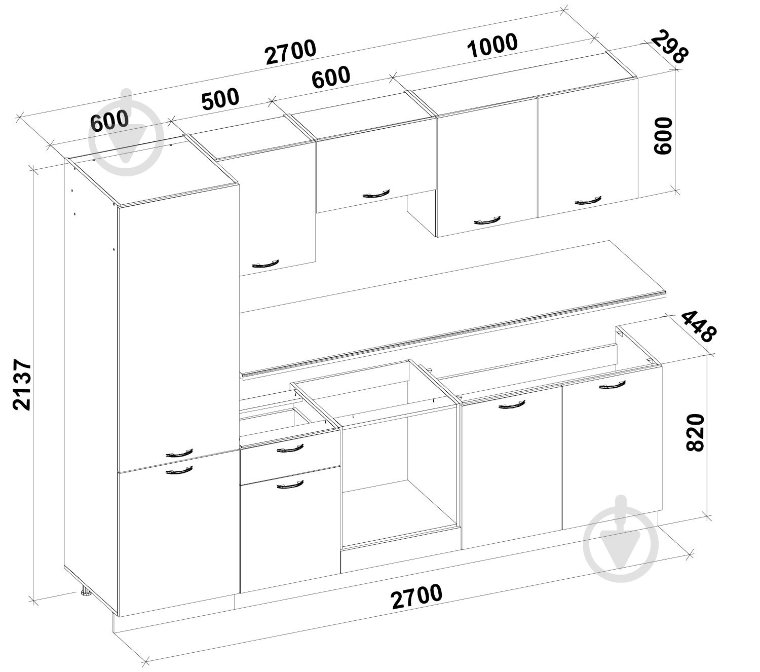 Кухня Элис ДСП 2,7 м - фото 2 Кухня Элис ДСП 2,7 м - фото 2