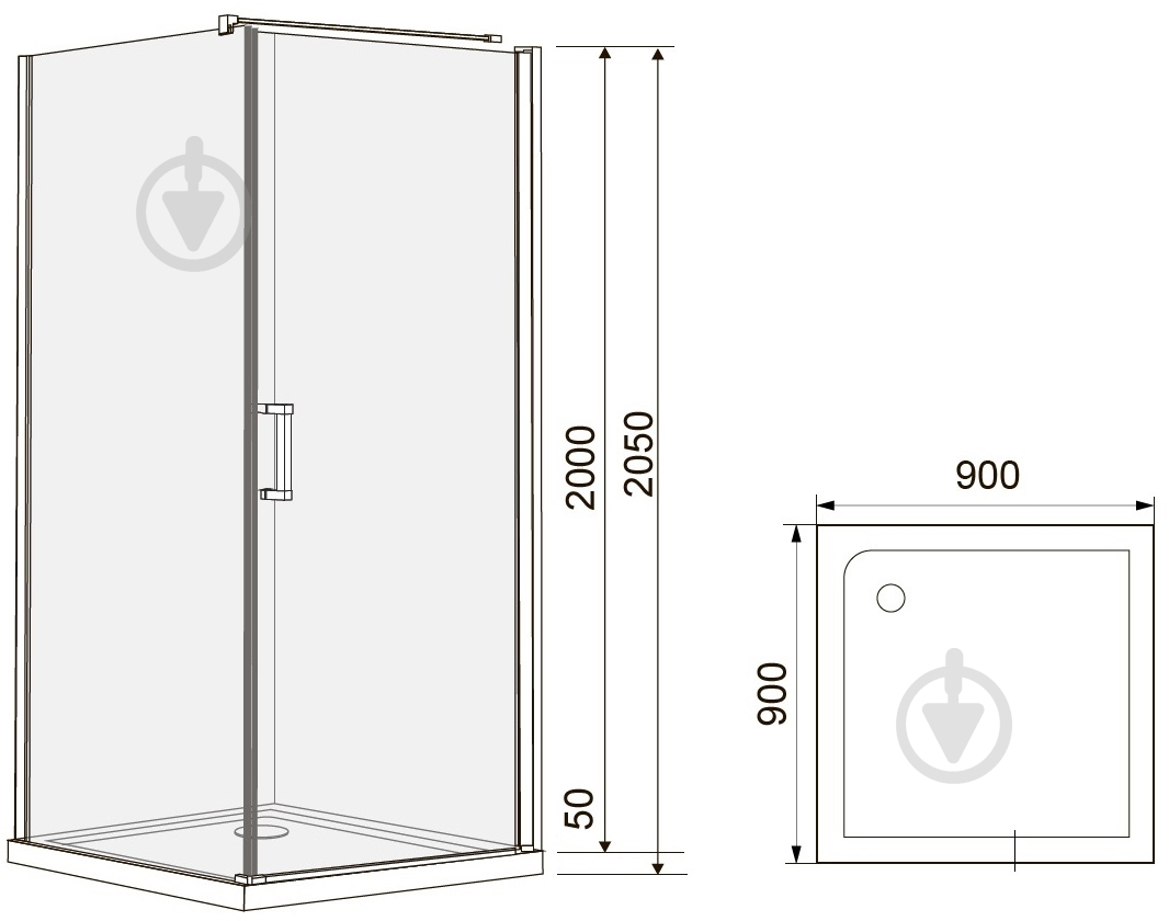 Душова кабіна Eger Rudas 599-001/R правосторнняя - фото 10