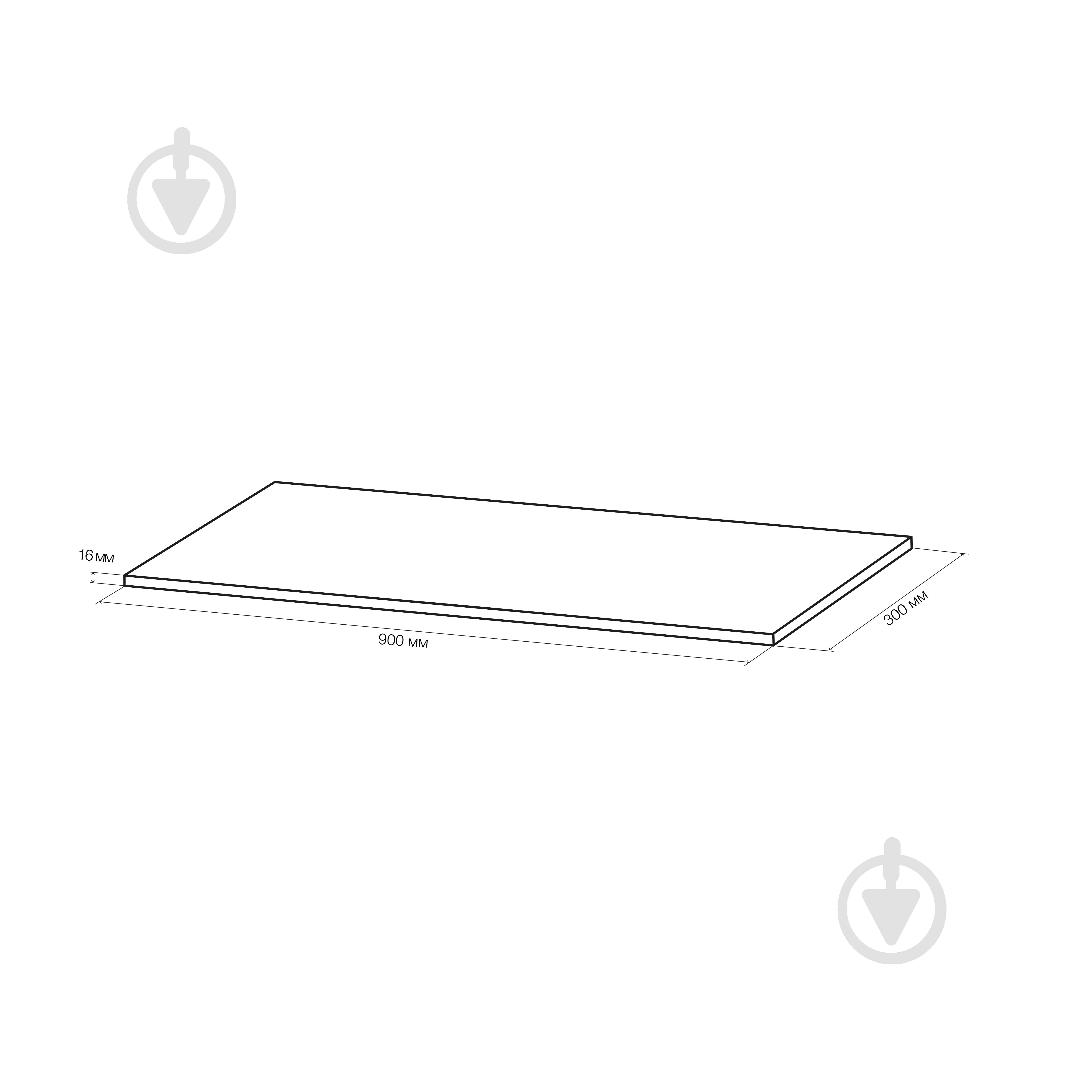 Полка LuxeForm ЛДСП 900x16x300 мм крем - фото 3