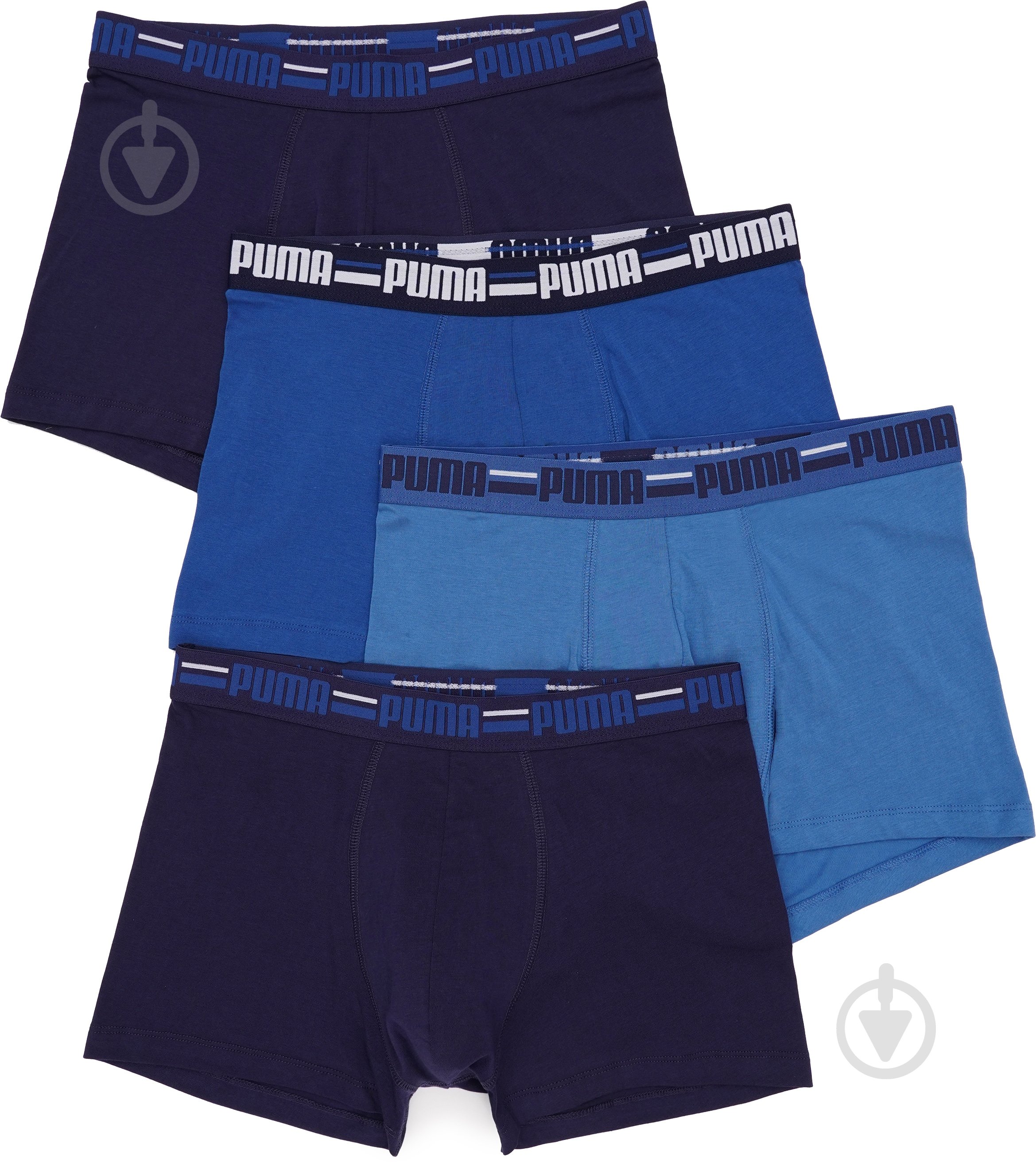 Труси Puma BASIC BOXER BRAND ELASTIC 4P BLUE C 93819702 р.S синій - фото 1 Труси Puma BASIC BOXER BRAND ELASTIC 4P BLUE C 93819702 р.S синій - фото 1