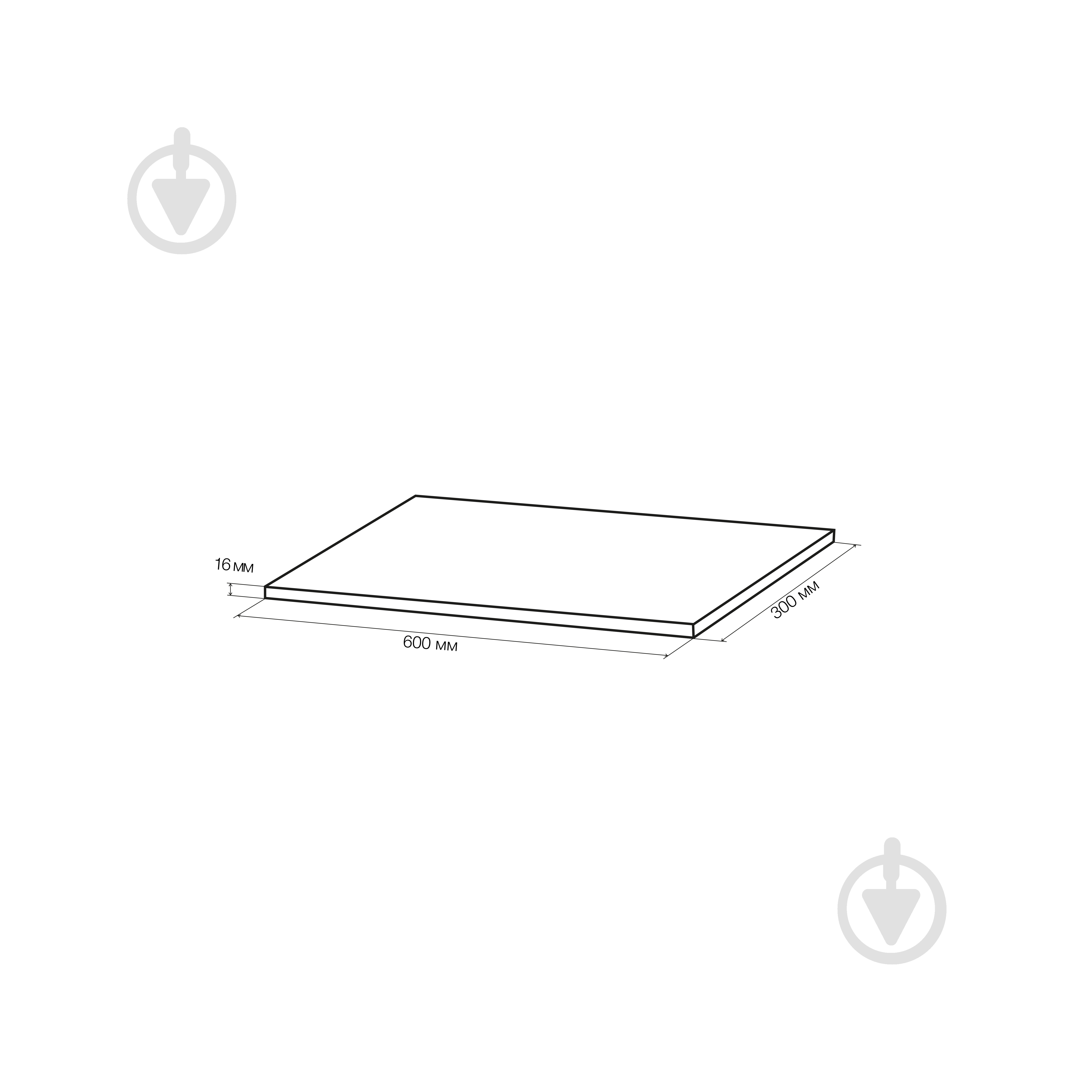 Полка LuxeForm ЛДСП 600x16x300 мм дуб нельсон - фото 3