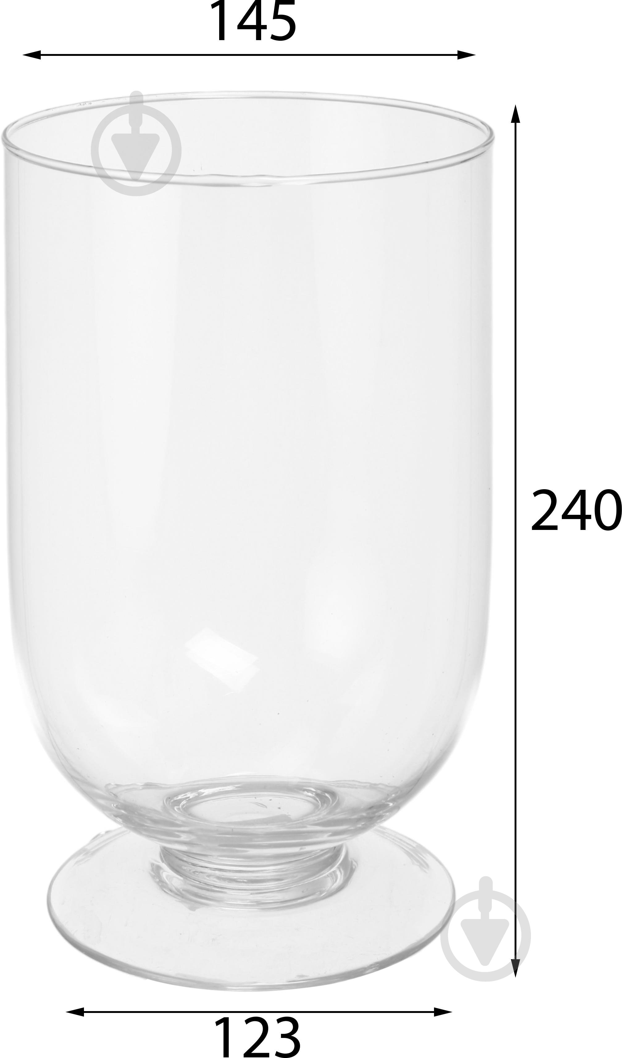Ваза скляна Wrzesniak Glassworks на ніжці 24 см прозора 15-318 - фото 3