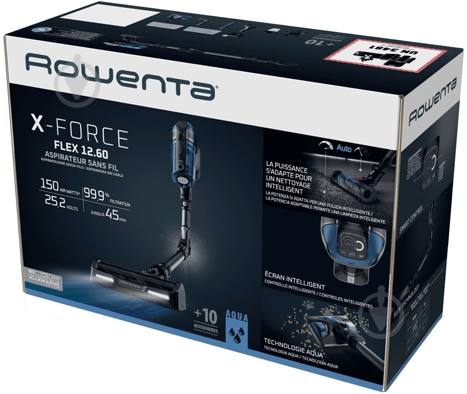 Пилосос акумуляторний Rowenta X-Force Flex 12.60 Auto Aqua RH98C8WO black/blue - фото 8 Пилосос акумуляторний Rowenta X-Force Flex 12.60 Auto Aqua RH98C8WO black/blue - фото 8