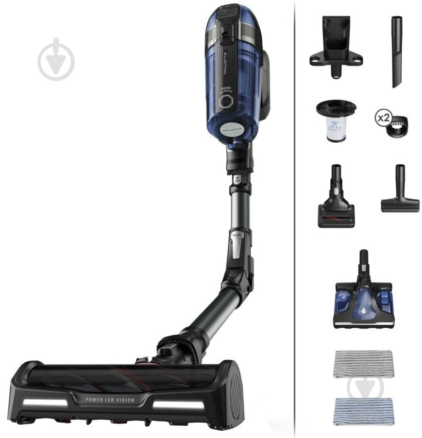Пилосос акумуляторний Rowenta X-Force Flex 12.60 Auto Aqua RH98C8WO black/blue - фото 1 Пилосос акумуляторний Rowenta X-Force Flex 12.60 Auto Aqua RH98C8WO black/blue - фото 1