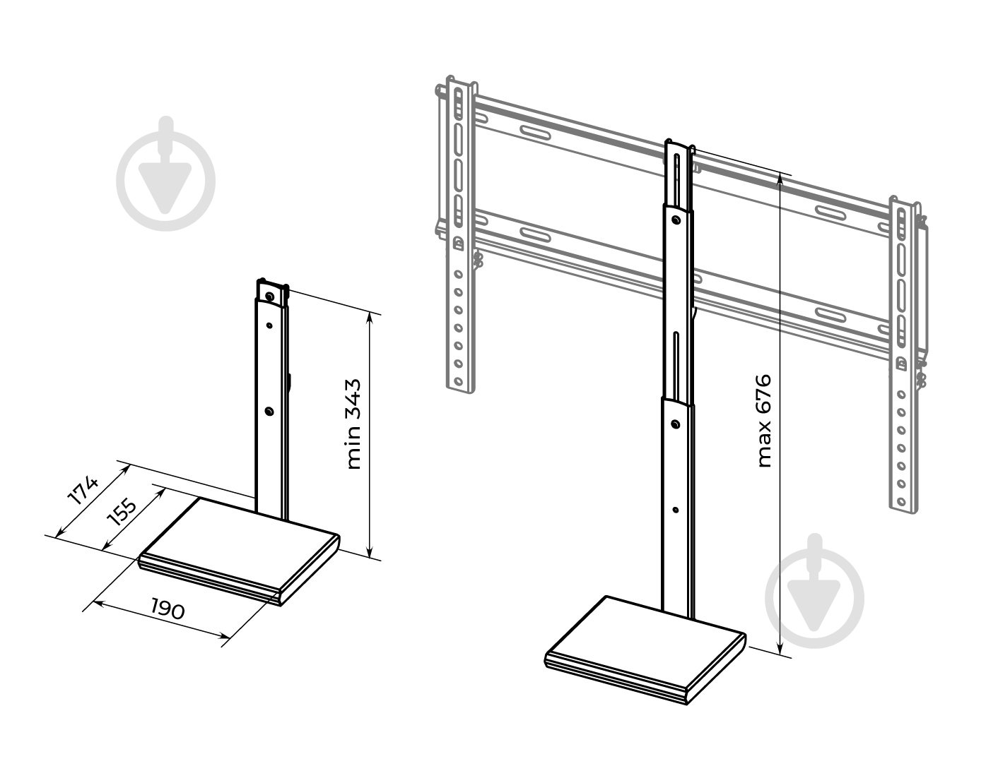 Полка Valore для TV тюнера/Smart TV 150х190 мм черный TVS-1519 - фото 12