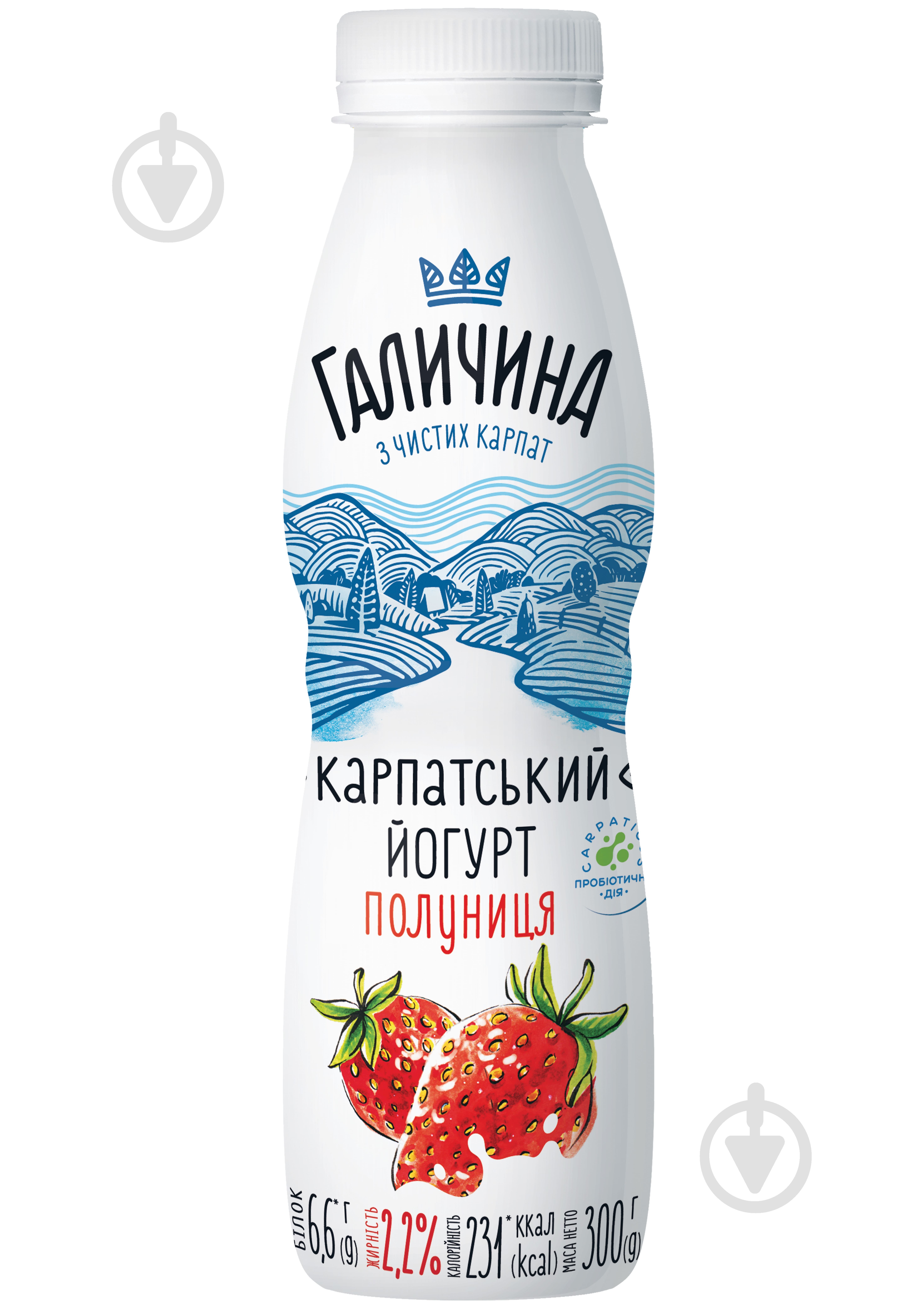 Йогурт Галичина Полуниця 2,2% 300 г - фото 1