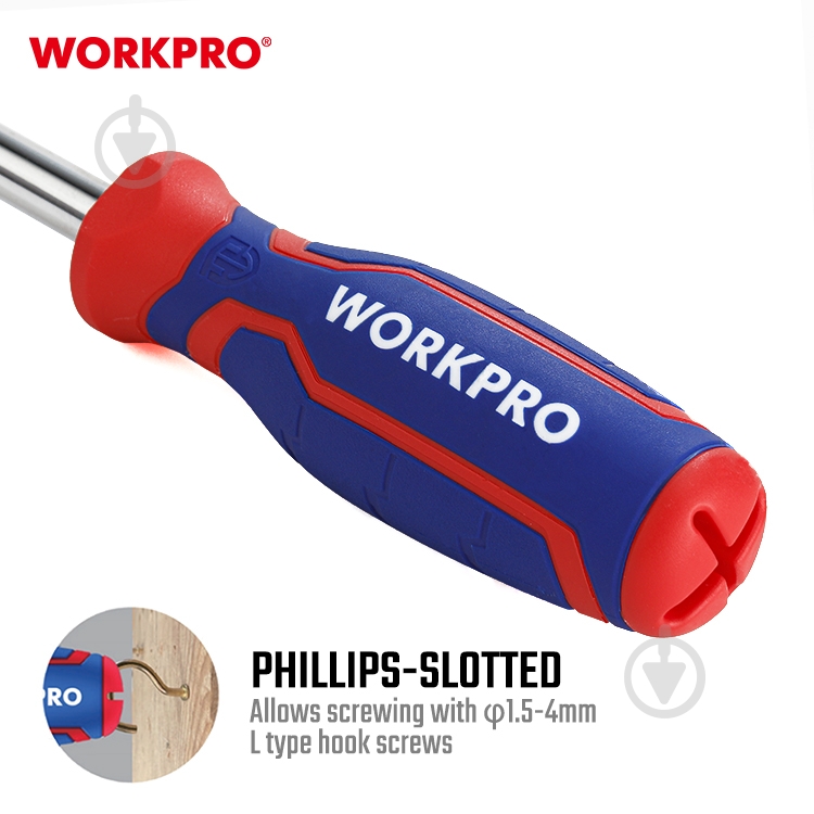 Викрутка зі змінними насадками WORKPRO WP221046 - фото 4