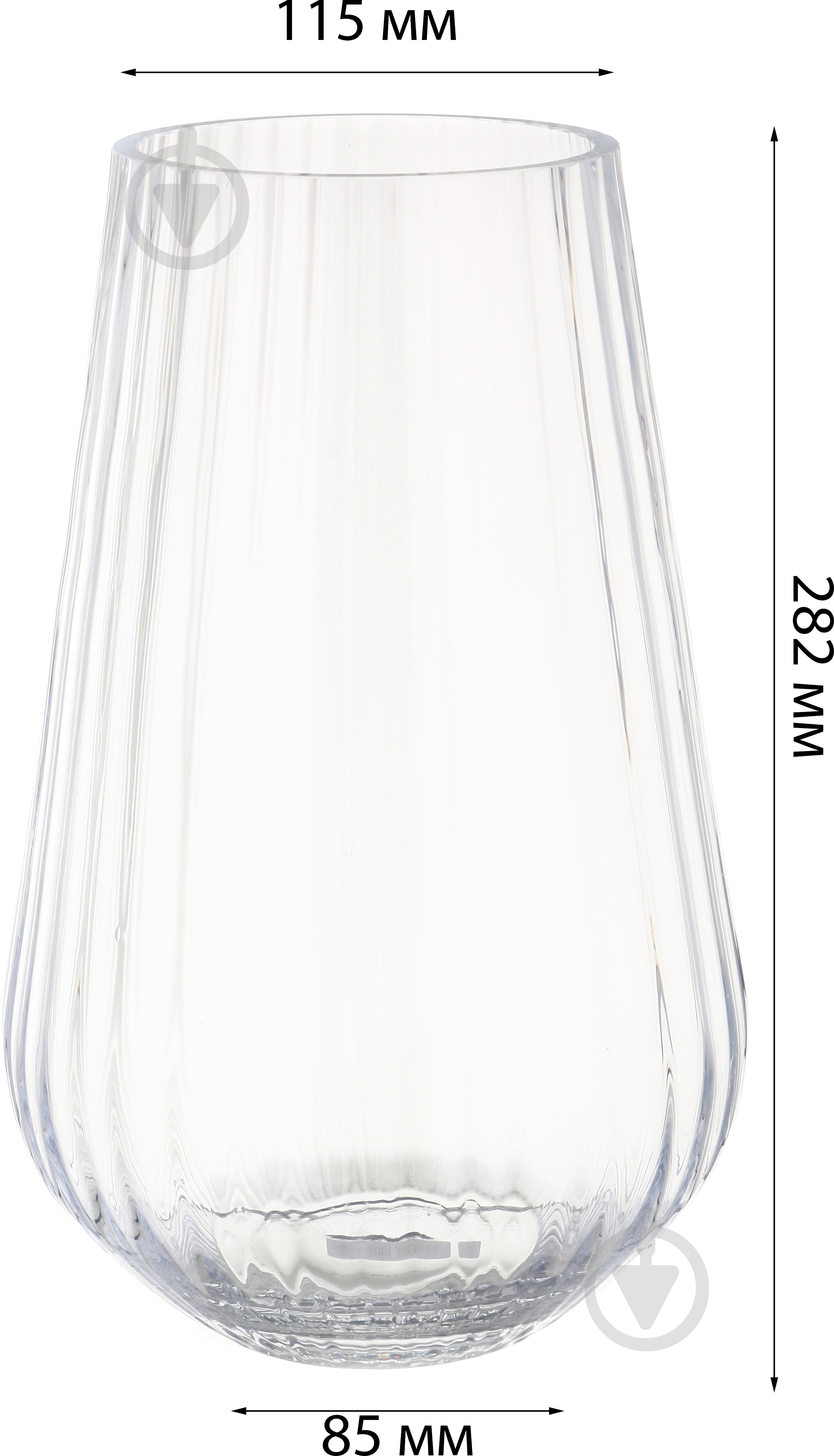 Ваза скляна Wrzesniak Glassworks Stripe 17-9524C 28 см прозора - фото 4
