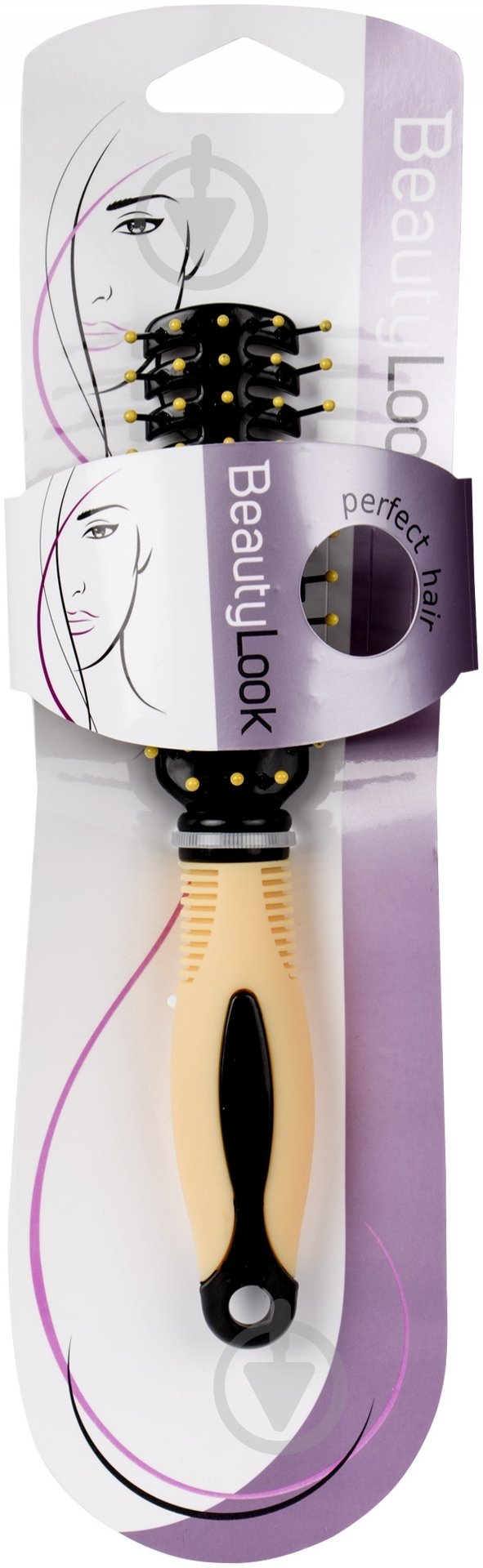 Щетка для волос Inter-Vion 485410 черныйбежевый - фото 3