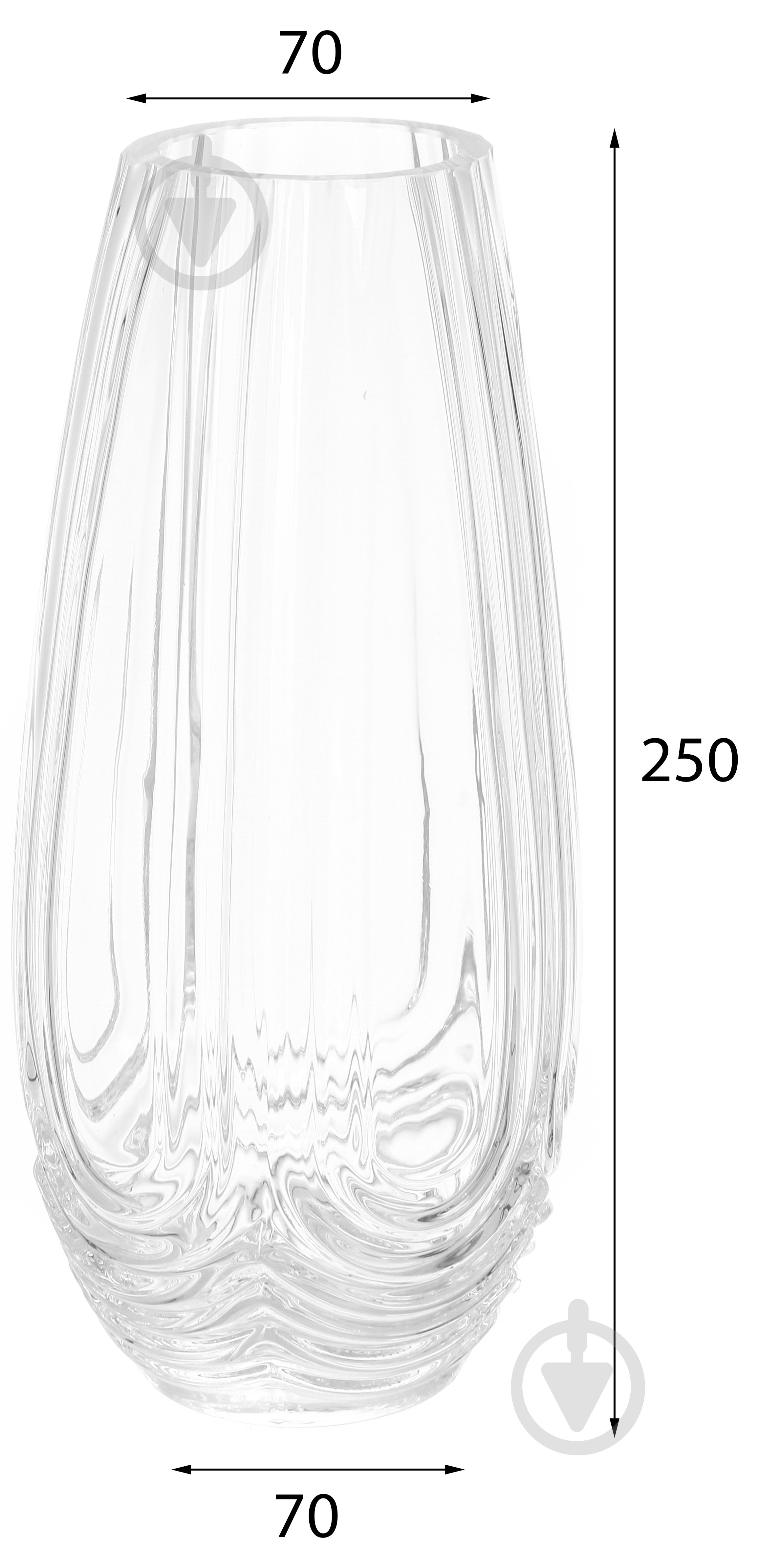 Ваза скляна Wrzesniak Glassworks Stripe 25 см прозора 17-11281 - фото 2