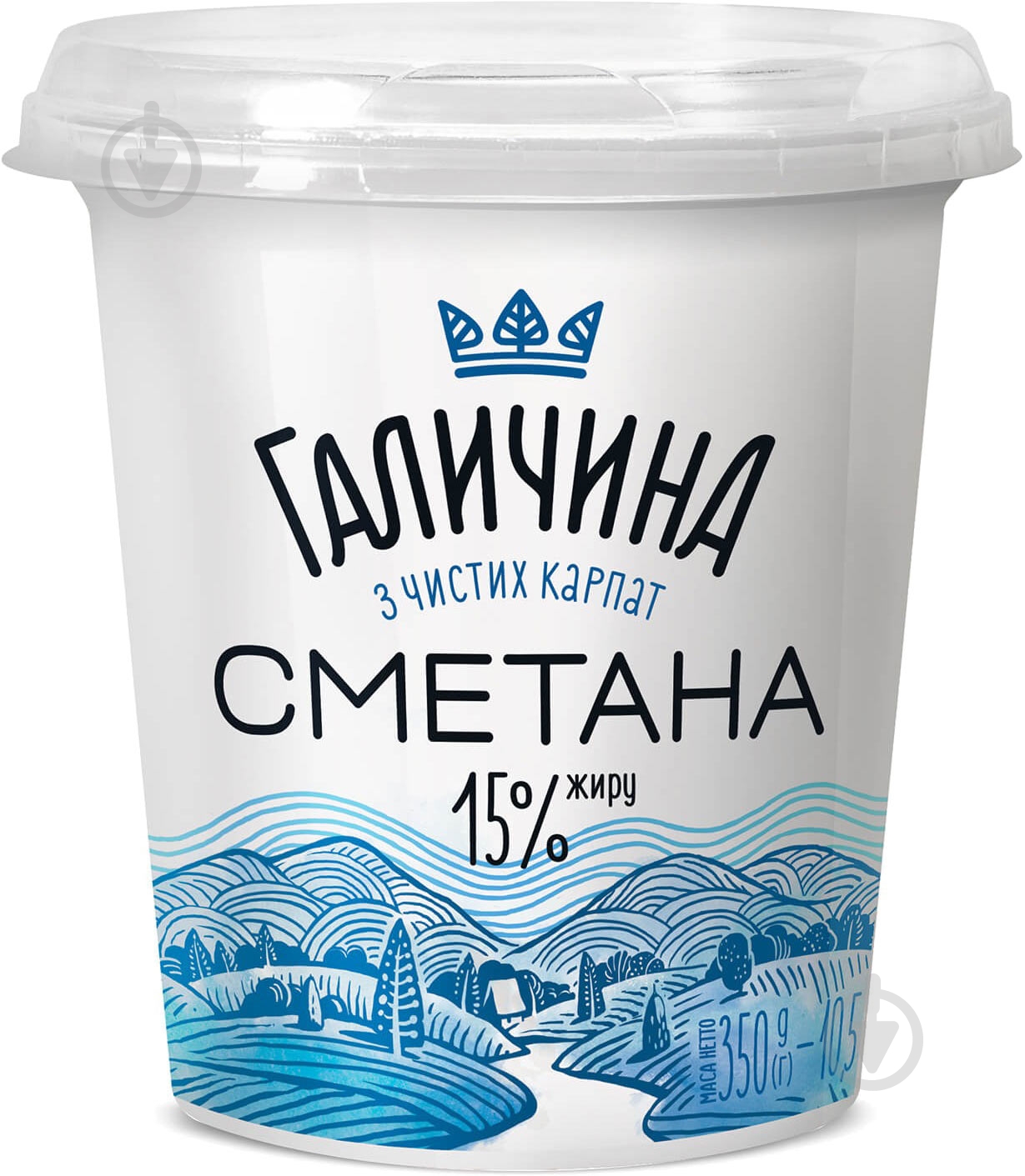 Сметана Галичина 15% 350 г - фото 1