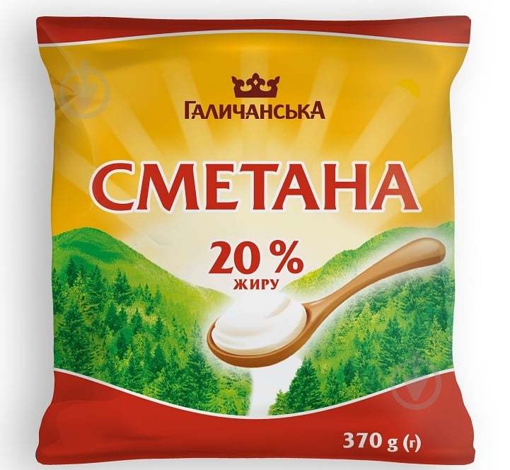 Сметана Галичина 20% 370 г - фото 1