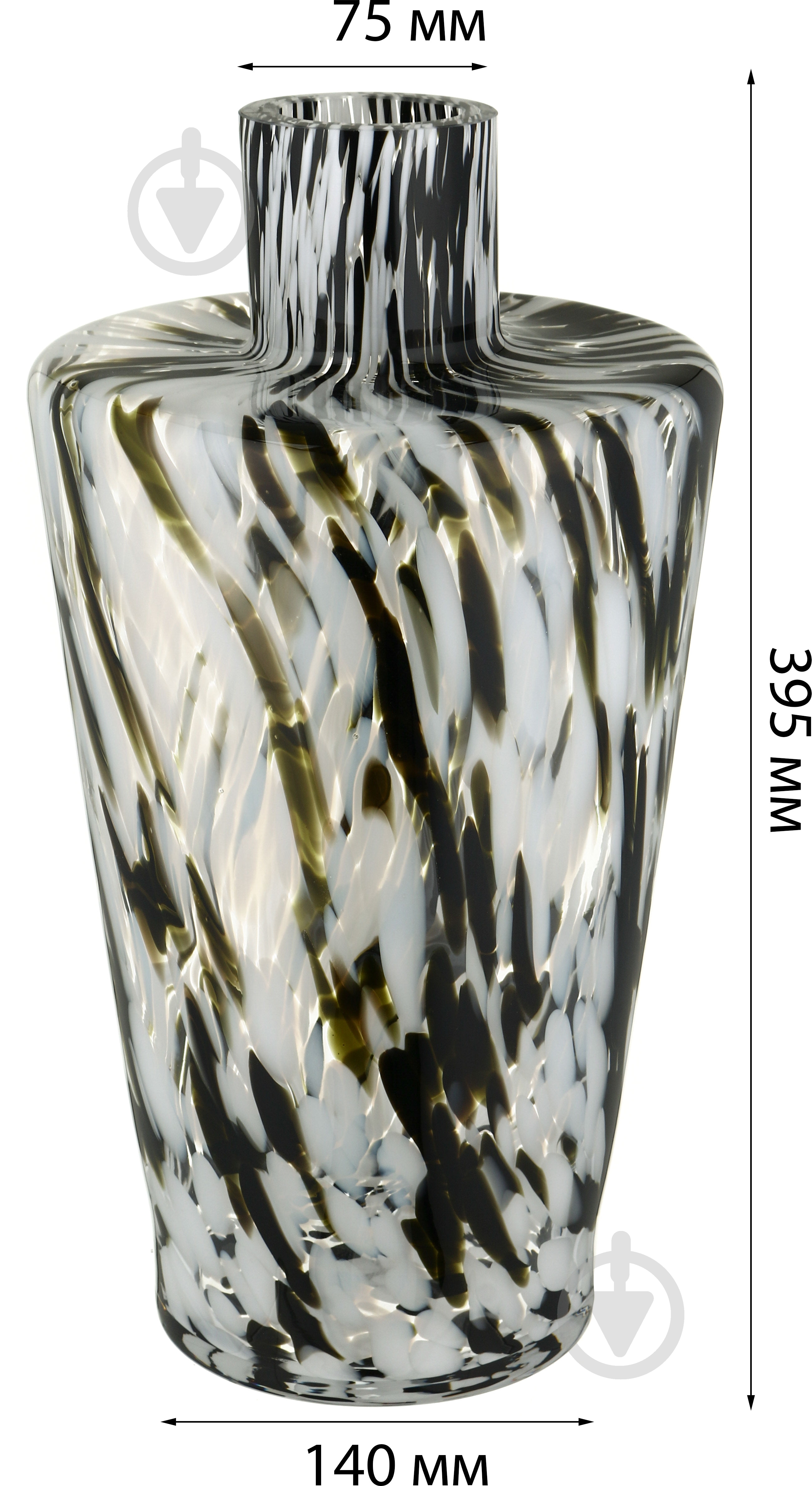 Ваза скляна Wrzesniak Glassworks Confetti Opal Black 27-1599B 39 см 27-1599B - фото 5