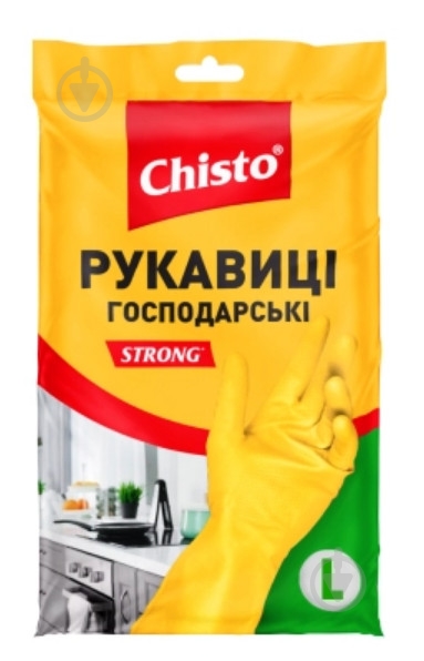 Перчатки латексные Chisto крепкие р. L 1 пар/уп. - фото 1 Перчатки латексные Chisto крепкие р. L 1 пар/уп. - фото 1