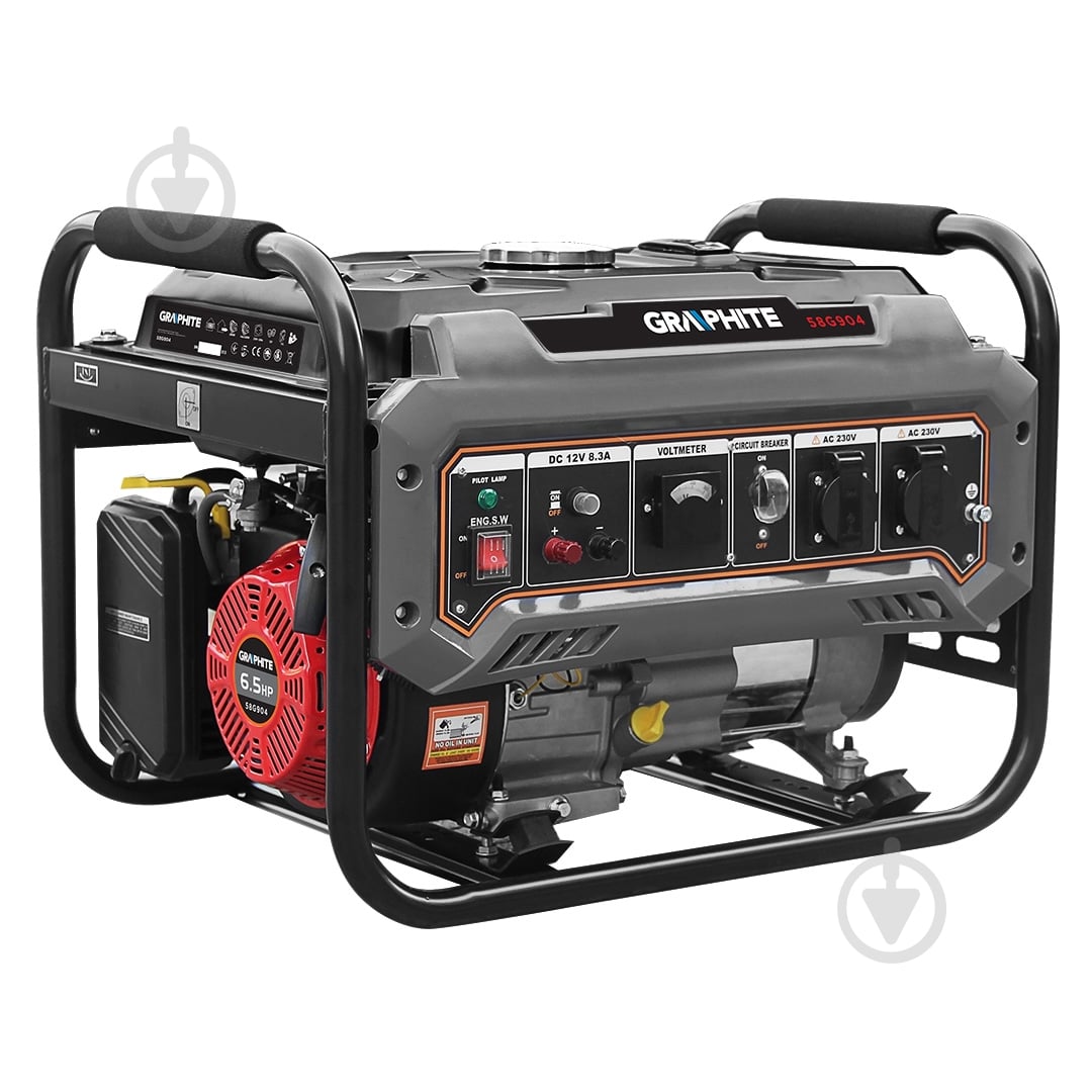 Генератор бензиновый GRAPHITE 2 кВт / 2,2 кВт 230 В 58G904 - фото 1