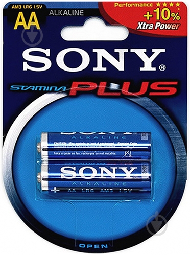 Батарейка Sony Stamina Plus AA (пальчиковые) 2 шт. (AM3B2D) - фото 1