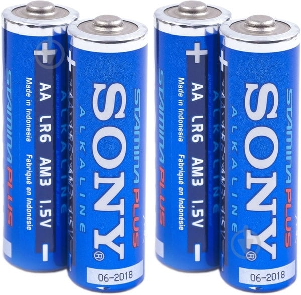 Батарейка Sony Stamina Plus AA (пальчиковые) 4 шт. (AM3B4D) - фото 2 Батарейка Sony Stamina Plus AA (пальчиковые) 4 шт. (AM3B4D) - фото 2
