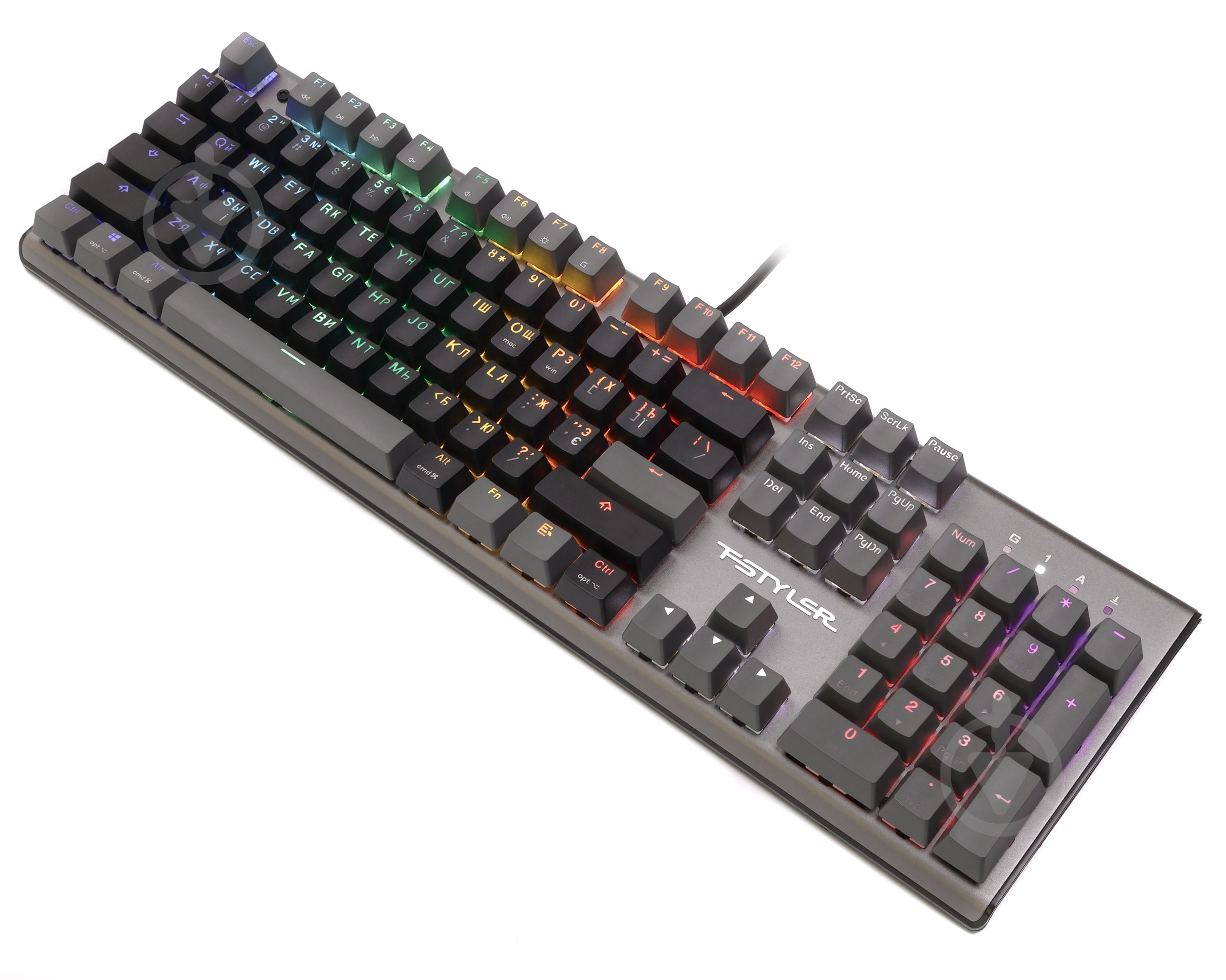 Клавіатура ігрова A4Tech FS100 (Stone Black) (FS100 (Stone Black)) неонове підсвічування, USB, FS Switches black - фото 3 Клавіатура ігрова A4Tech FS100 (Stone Black) (FS100 (Stone Black)) неонове підсвічування, USB, FS Switches black - фото 3